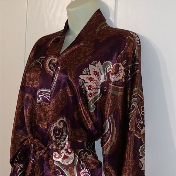 Vtg 90s California Dynasty silky polyester robe - Picture 2 of 5
